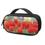 Red Tulip Print Insulin Cooler Travel Case