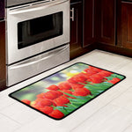 Red Tulip Print Kitchen Mat