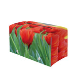 Red Tulip Print Leather Tissue Box Cover
