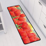 Red Tulip Print Long Kitchen Mat