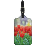 Red Tulip Print Luggage Tag