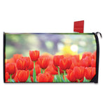 Red Tulip Print Mailbox Cover