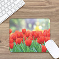 Red Tulip Print Mouse Pad