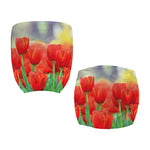 Red Tulip Print Office Chair Cover