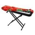 Red Tulip Print Piano Keyboard Cover