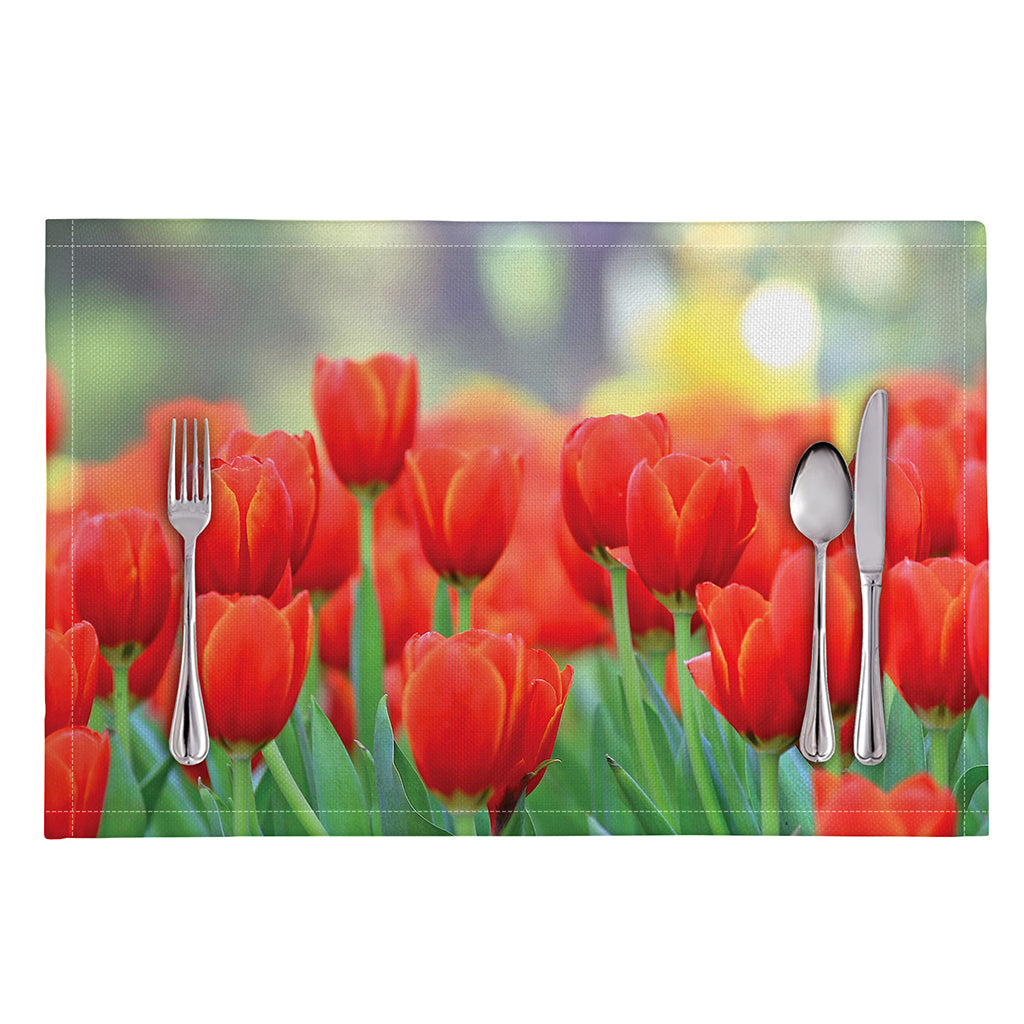 Red Tulip Print Placemat