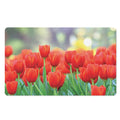 Red Tulip Print Polyester Doormat