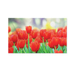 Red Tulip Print Polyester Flag