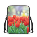 Red Tulip Print Rectangular Crossbody Bag