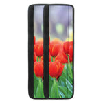 Red Tulip Print Refrigerator Handle Covers