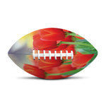Red Tulip Print Rugby Ball
