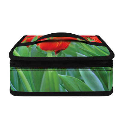 Red Tulip Print Small Lunch Bag