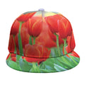 Red Tulip Print Snapback Cap