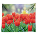 Red Tulip Print Tapestry