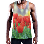 Red Tulip Print Training Tank Top