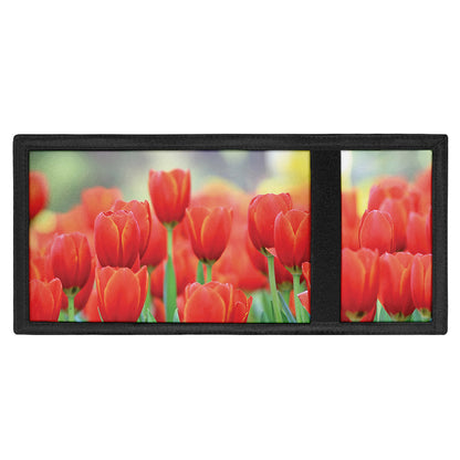 Red Tulip Print Trifold Wallet