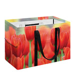 Red Tulip Print Utility Tote Bag