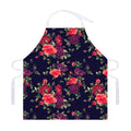 Red Violet Roses Floral Pattern Print Adjustable Apron