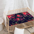 Red Violet Roses Floral Pattern Print Baby Crib Sheet