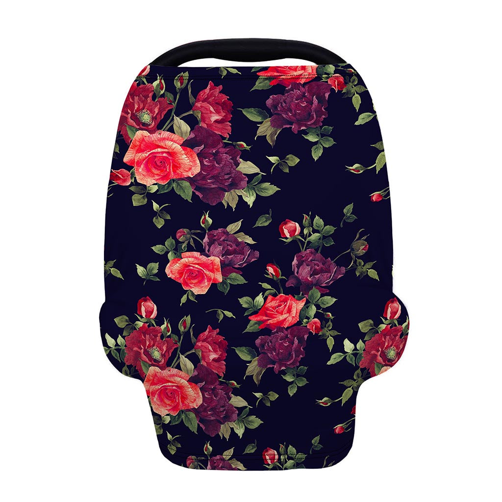 Red Violet Roses Floral Pattern Print Baby Seat Cover