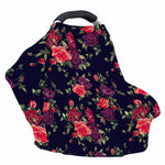 Red Violet Roses Floral Pattern Print Baby Seat Cover