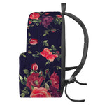 Red Violet Roses Floral Pattern Print Backpack