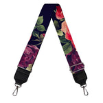 Red Violet Roses Floral Pattern Print Bag Strap