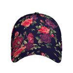 Red Violet Roses Floral Pattern Print Baseball Cap