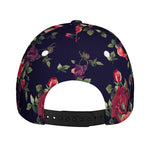 Red Violet Roses Floral Pattern Print Baseball Cap