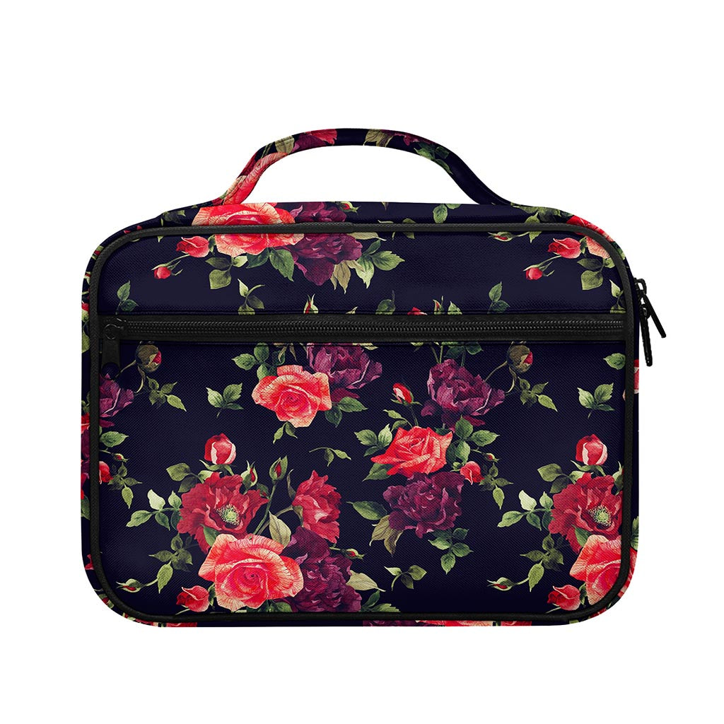 Red Violet Roses Floral Pattern Print Briefcase Bible Bag