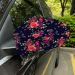 Red Violet Roses Floral Pattern Print Car Side Mirror Covers