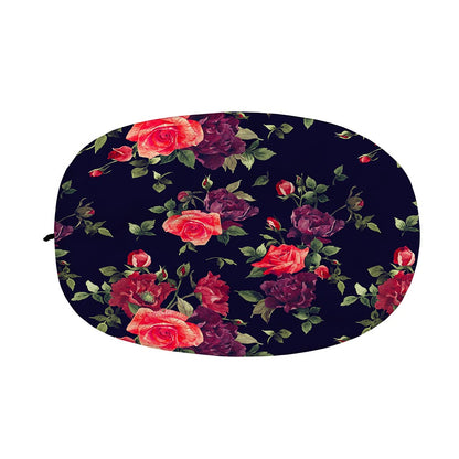 Red Violet Roses Floral Pattern Print Car Side Mirror Covers