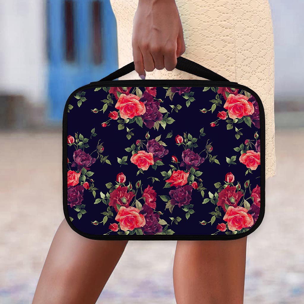 Red Violet Roses Floral Pattern Print Classic Bible Case