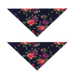 Red Violet Roses Floral Pattern Print Dog Bandana