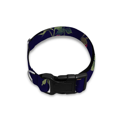Red Violet Roses Floral Pattern Print Dog Collar