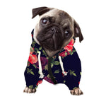 Red Violet Roses Floral Pattern Print Dog Zip Up Hoodie