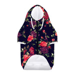Red Violet Roses Floral Pattern Print Dog Zip Up Hoodie