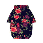 Red Violet Roses Floral Pattern Print Dog Zip Up Hoodie