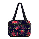 Red Violet Roses Floral Pattern Print Double Strap Bible Bag