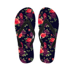 Red Violet Roses Floral Pattern Print Flip Flops