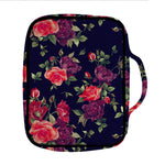 Red Violet Roses Floral Pattern Print Front Pocket Bible Bag