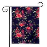Red Violet Roses Floral Pattern Print House Flag