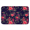 Red Violet Roses Floral Pattern Print Indoor Door Mat