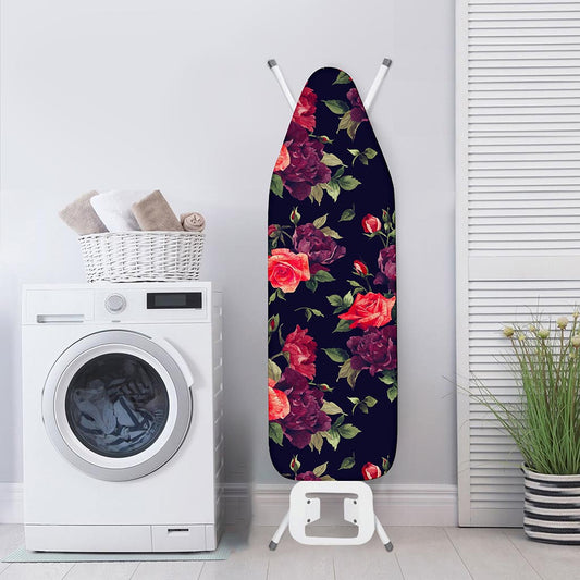 Red Violet Roses Floral Pattern Print Ironing Board Cover