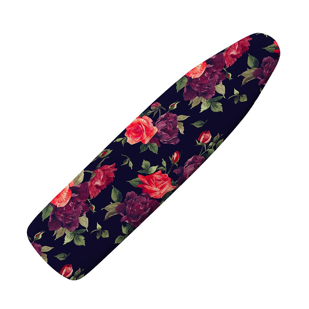 Red Violet Roses Floral Pattern Print Ironing Board Cover