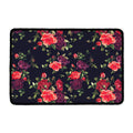 Red Violet Roses Floral Pattern Print Kitchen Mat