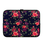 Red Violet Roses Floral Pattern Print Laptop Sleeve