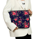 Red Violet Roses Floral Pattern Print Laptop Sleeve