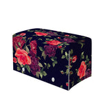 Red Violet Roses Floral Pattern Print Leather Tissue Box Cover