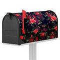 Red Violet Roses Floral Pattern Print Mailbox Cover